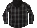 DC Ruckus Long Sleeve Hooded Black/Dark Shadow Plaid (thumb #1)