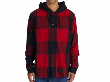 DC Ruckus Long Sleeve Shirt Black/Red/Black (imagine principala)