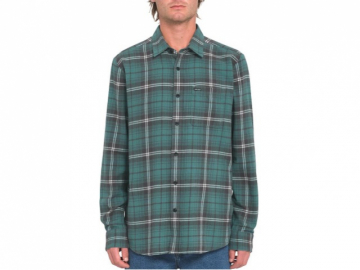 Volcom Caden Plaid LS Shirt Sea Green (imagine principala)
