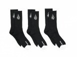 Volcom Full Stone Crew Sock 3 Pk Black (thumb #1)