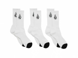 Volcom Full Stone Crew Sock 3 Pk White (thumb #1)