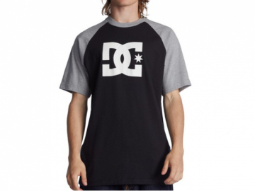 DC Star Raglan SS Tee Black/Grey Hrather (imagine principala)