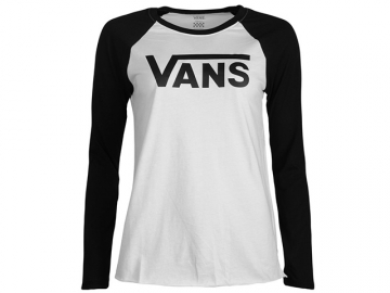 Vans Woman Flying V LS Raglan White/Black (imagine principala)