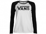 Vans Woman Flying V LS Raglan White/Black (thumb #0)